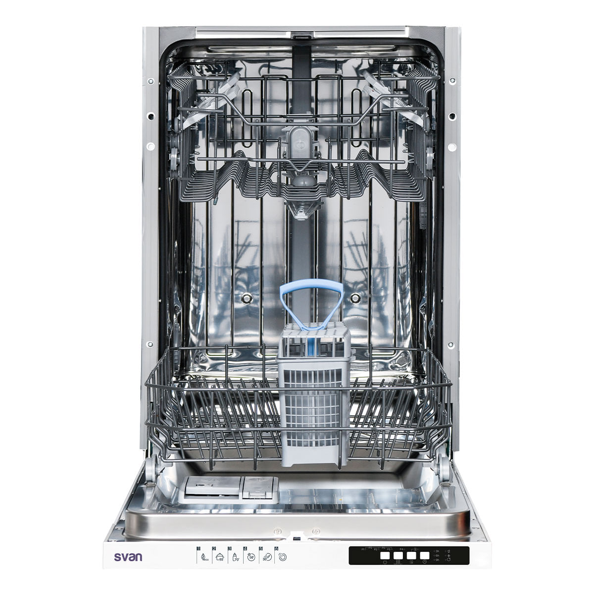 Lavavajillas integrable Svan SVJI1045 10 cubiertos 6 programas E blanco 44,8 cm