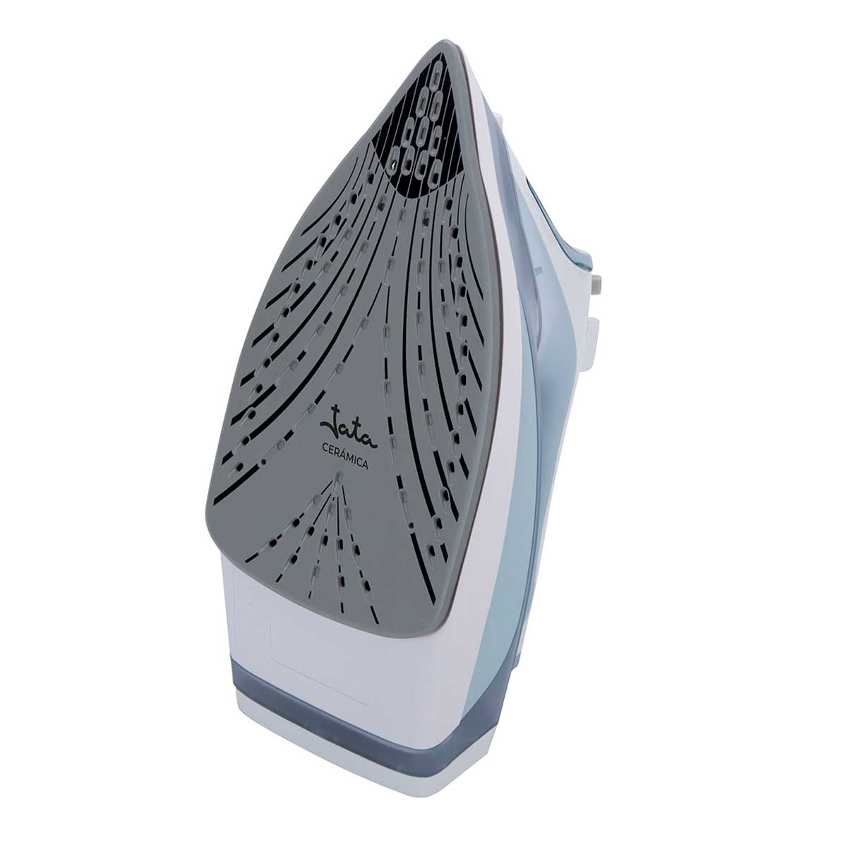 Plancha de vapor Jata PL1058C 3000W 400ml suela cerámica azul detalle suela