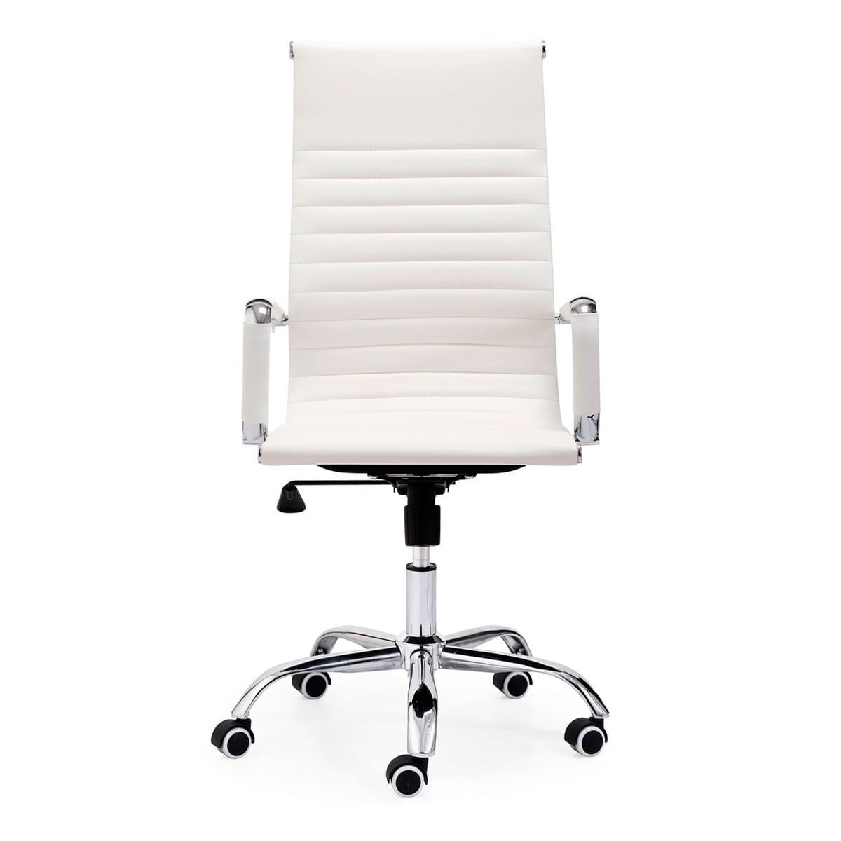 Silla de oficina Letter giratorio símil piel blanco 106-116x64x64 cm frontal