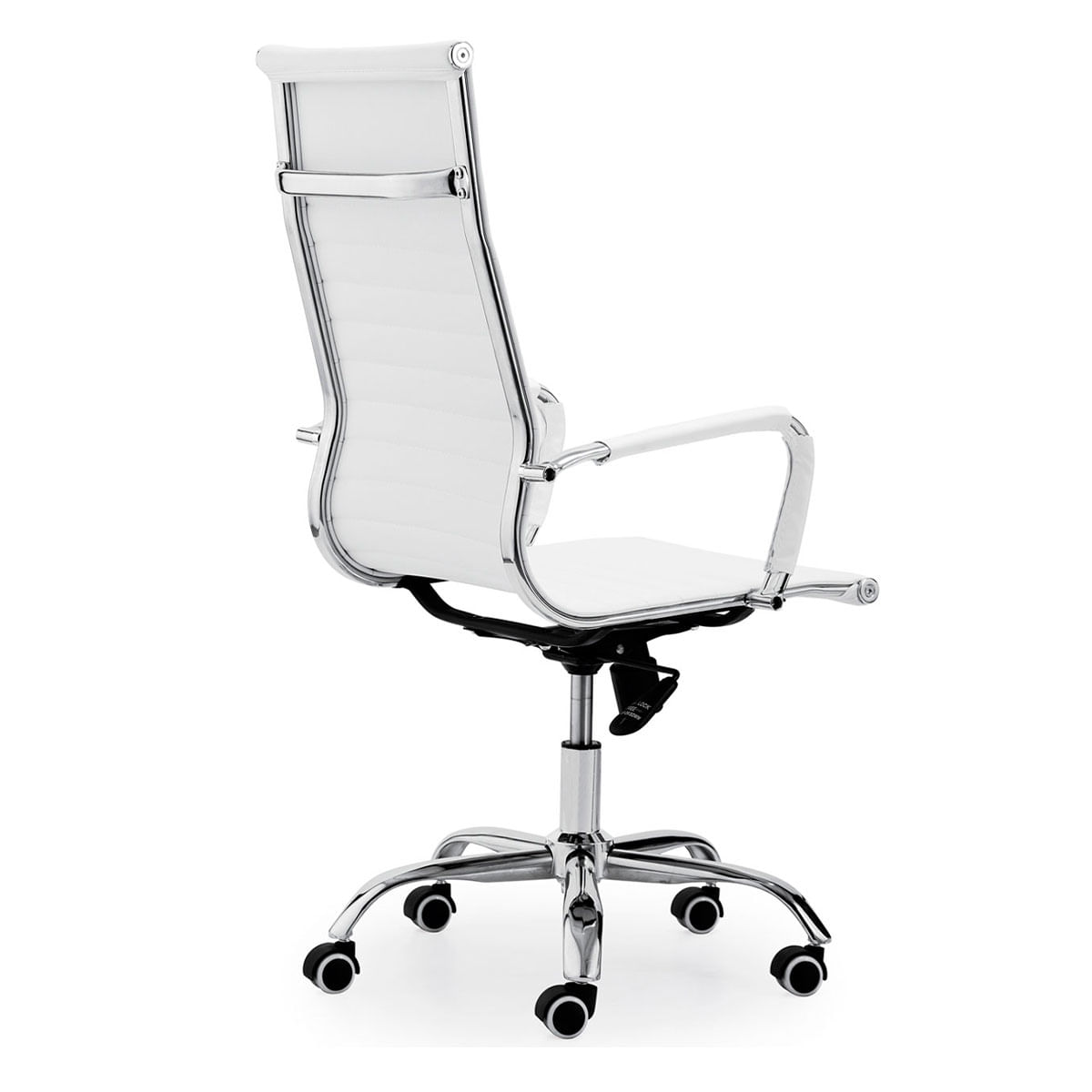 Silla de oficina Letter giratorio símil piel blanco 106-116x64x64 cm perfil