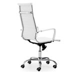 Silla de oficina Letter giratorio símil piel blanco 106-116x64x64 cm perfil
