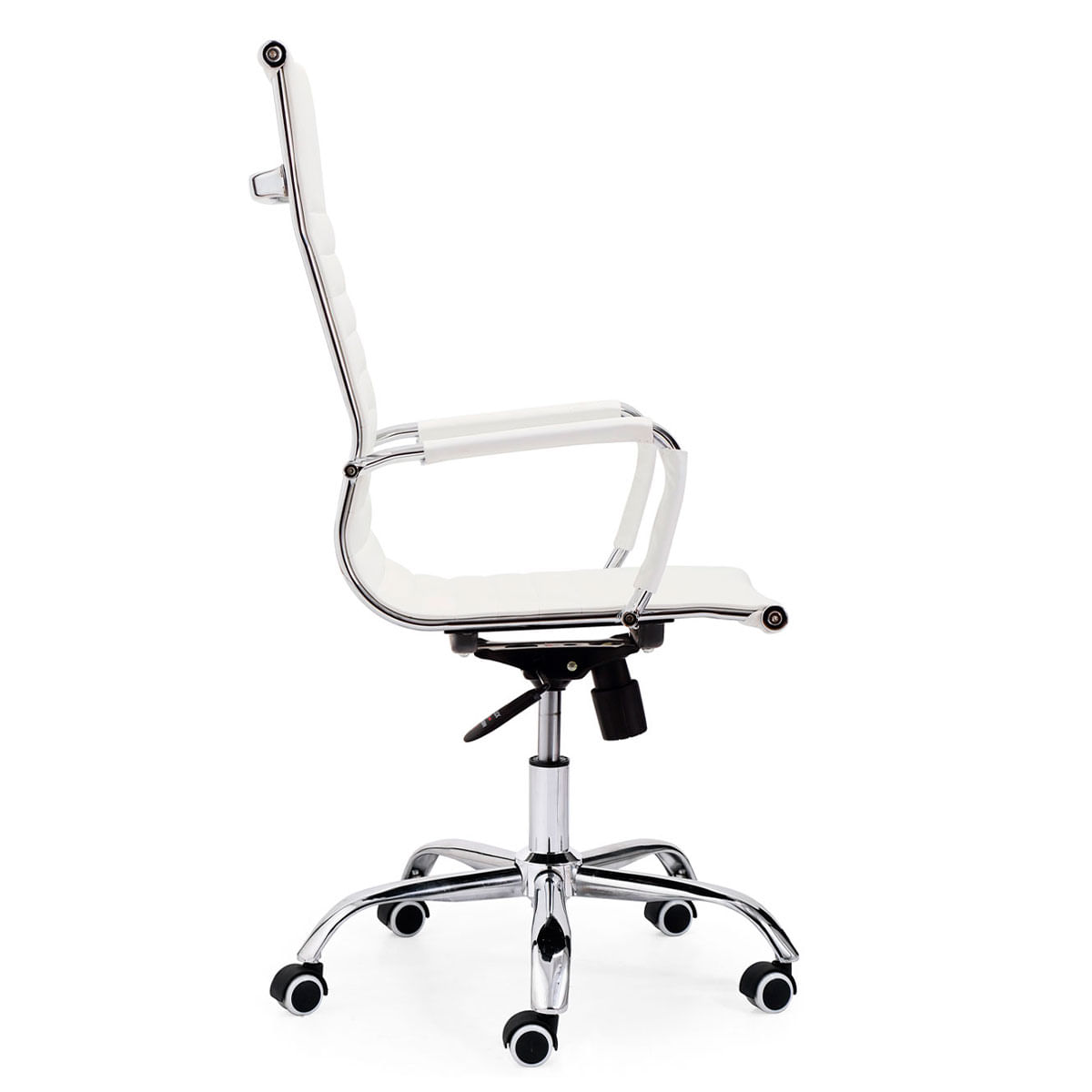 Silla de oficina Letter giratorio símil piel blanco 106-116x64x64 cm lateral
