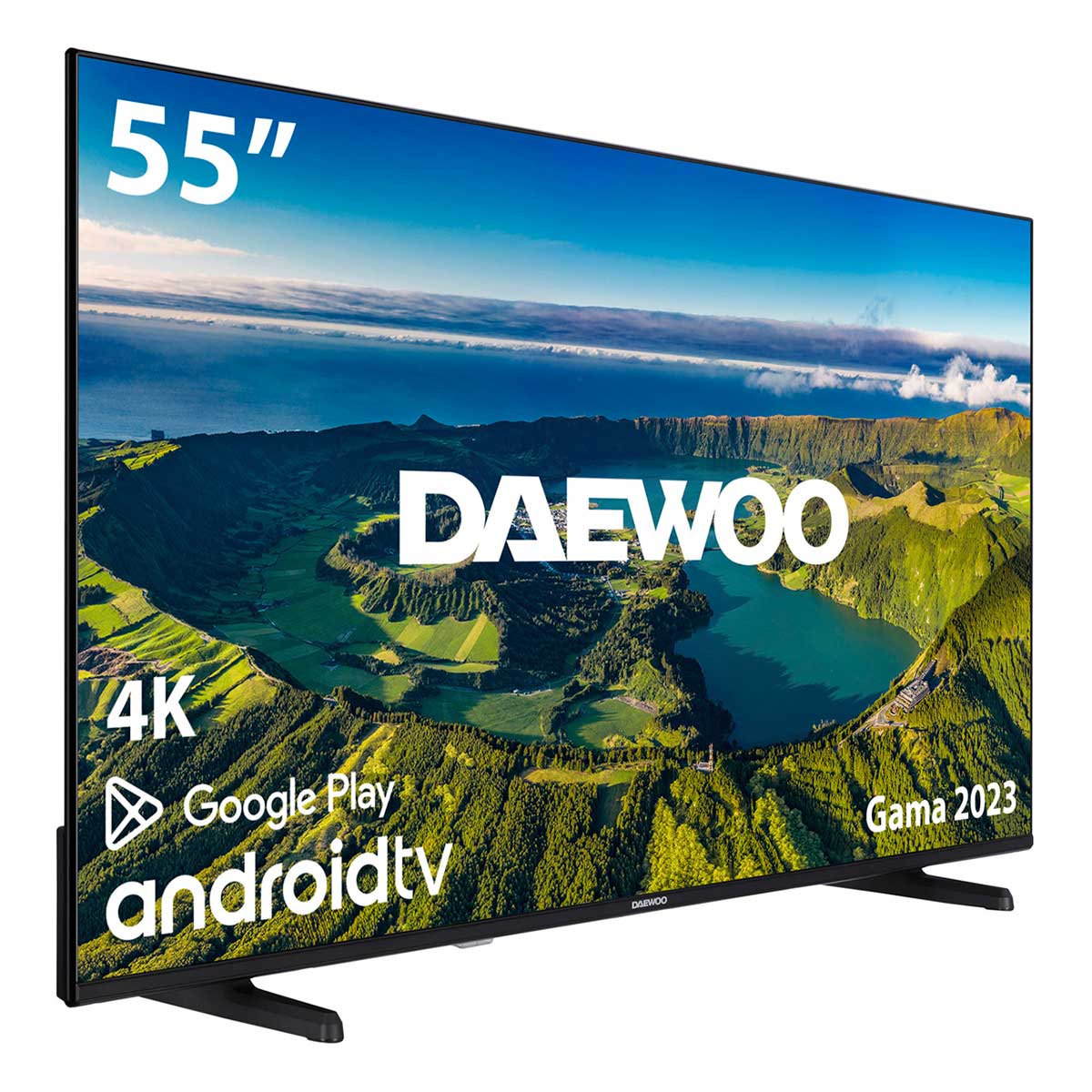 Televisor Smart TV Daewoo 55DM72UA 55'' 4K DLED Android 11 E negro perfil