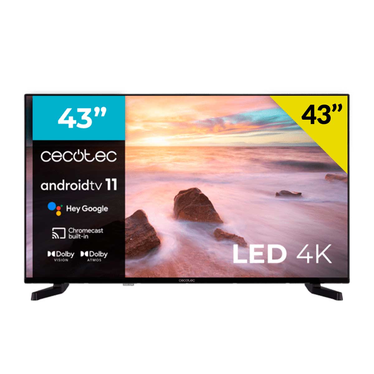 Televisor Smart TV Cecotec TV Cecotec A2 series ALU20043 43'' 4K UHD LED Android 11 F negro