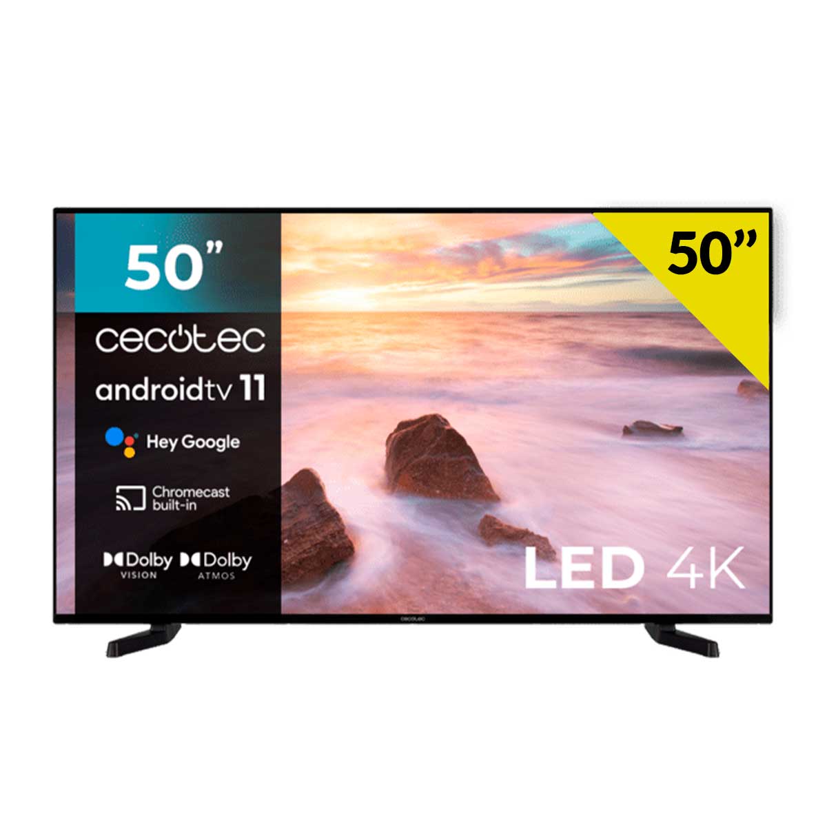 Televisor Smart TV Cecotec TV Cecotec A2 series ALU20050 50'' 4K UHD LED Android 11 E negro