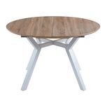 Mesa de comedor Delta extensible forma circular oak/blanco 75x120-160x120 cm 2