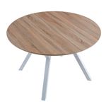 Mesa de comedor Delta extensible forma circular oak/blanco 75x120-160x120 cm 3
