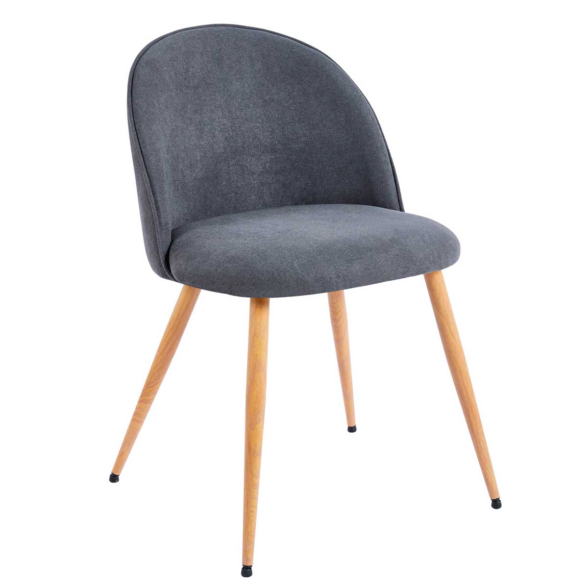 Pack de 2 sillas de comedor Évora tejido acolchado gris/oak 2
