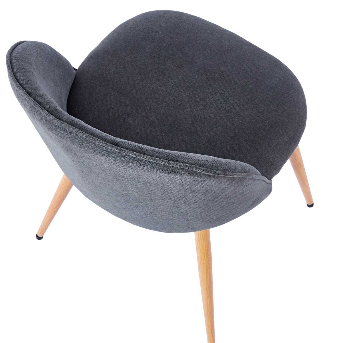 Pack de 2 sillas de comedor Évora tejido acolchado gris/oak 4
