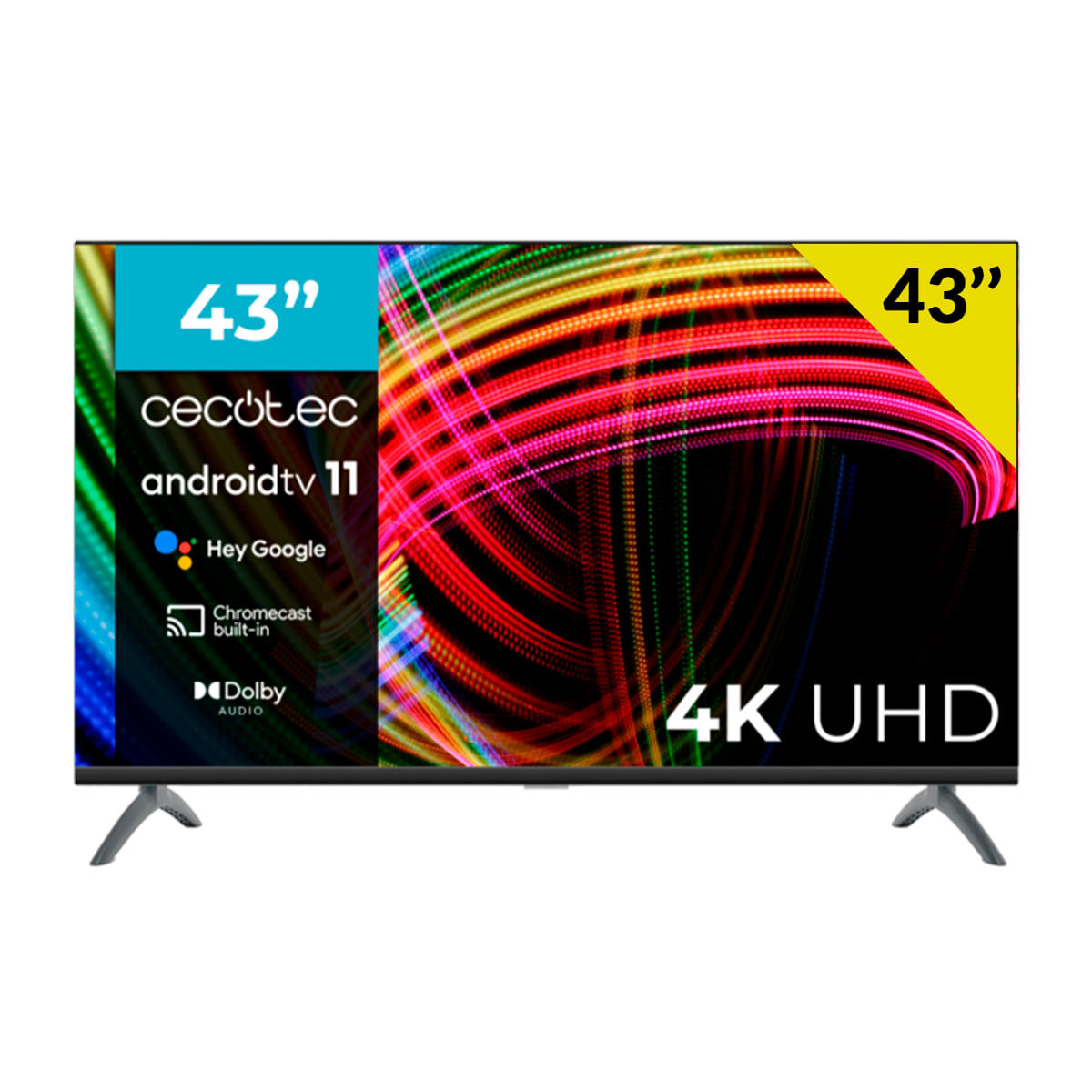 Televisor Smart TV Cecotec TV LED A3 Series ALU30043 43'' 4K UHD LED Android 11 G negro