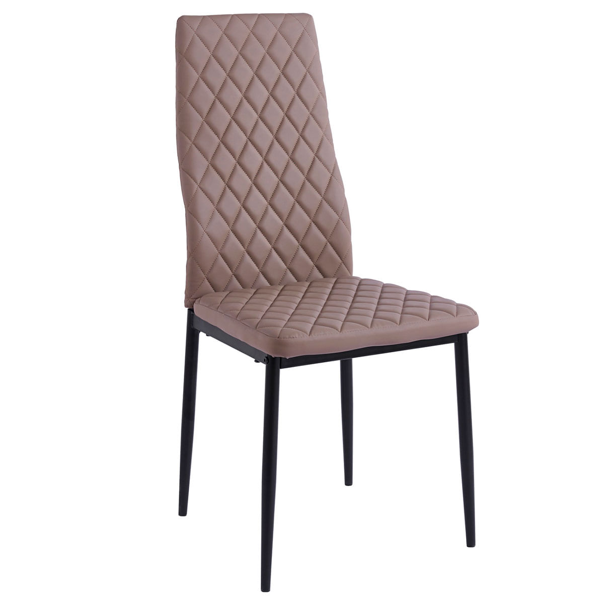 Pack de 4 sillas de comedor Anita diseño rombos marrón/negro fondo blanco