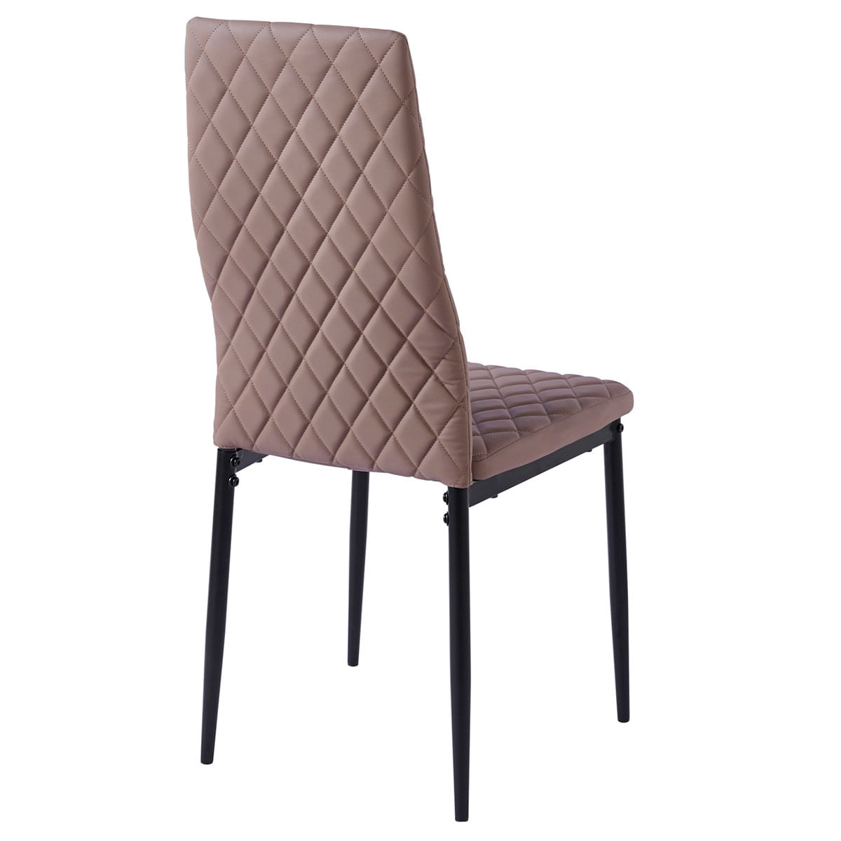 Pack de 4 sillas de comedor Anita diseño rombos marrón/negro vista trasera