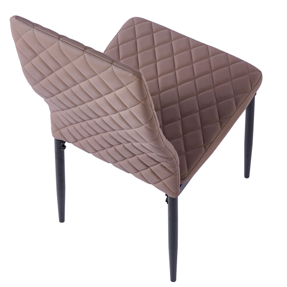 Pack de 4 sillas de comedor Anita diseño rombos marrón/negro vista cenital