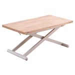 Mesa de centro elevable Natural convertible en mesa de comedor roble Nordish/blanco 49x110x57 cm  fondo blanco