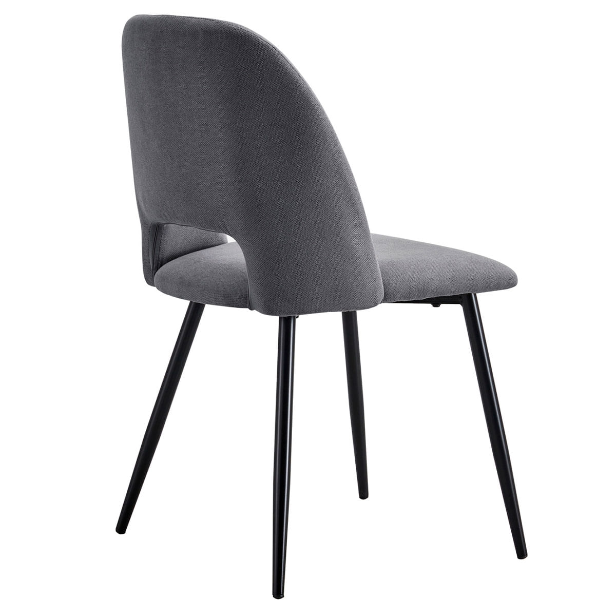 Pack de 2 sillas de comedor Venus tejido acolchado gris/negro perfil
