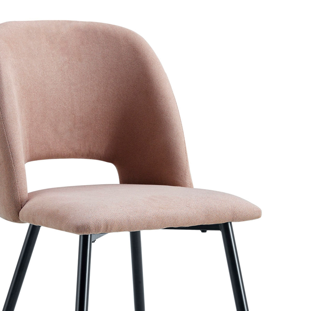 Pack de 2 sillas de comedor Venus tejido acolchado beige/negro ampliada