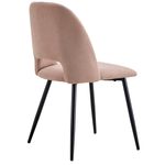 Pack de 2 sillas de comedor Venus tejido acolchado beige/negro perfil