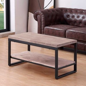 Mesa de centro Steve elevable y extensible + estante inferior