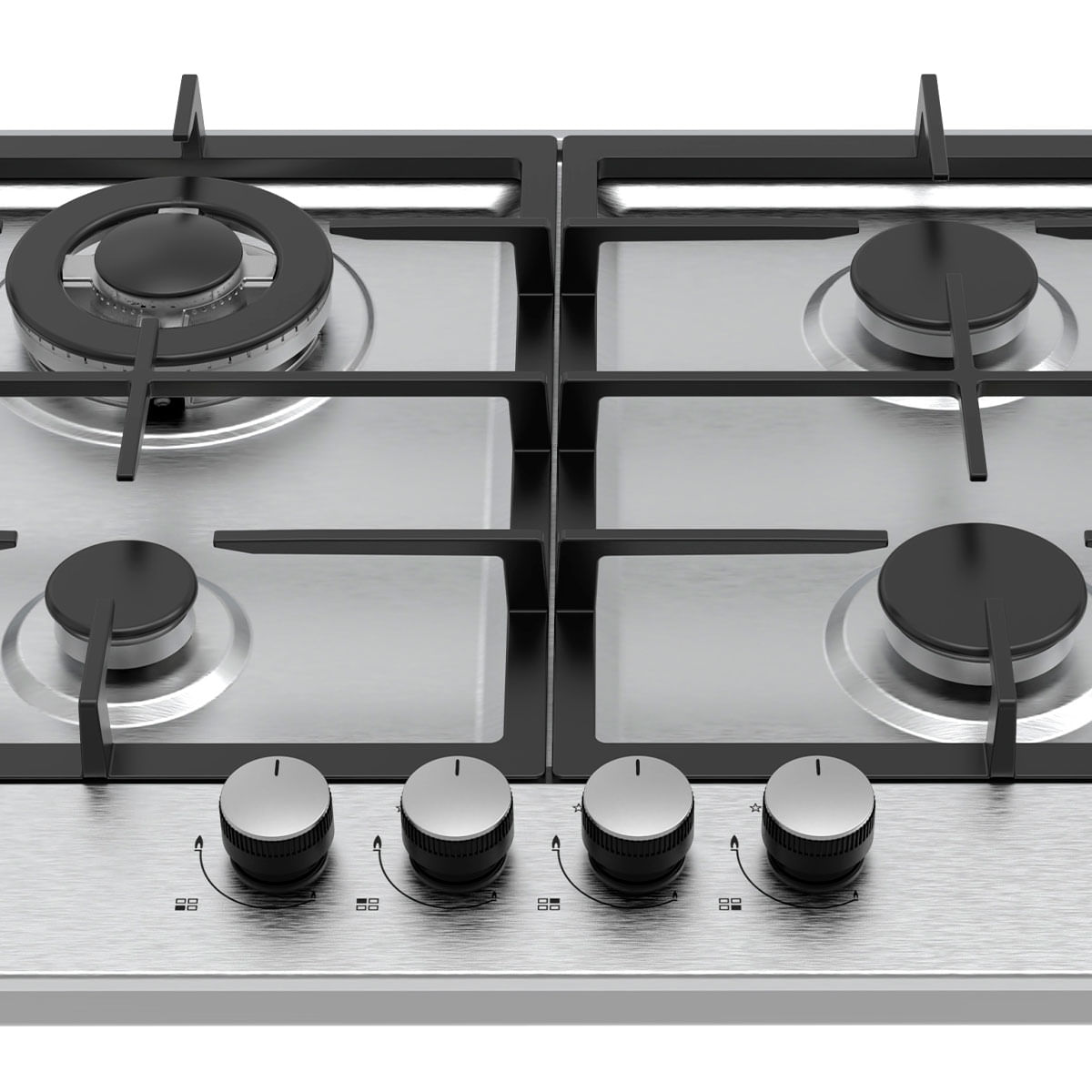 Encimera de gas Svan SGW4600X 8500W 4 fuegos ignición automática inox 59,5 cm ampliada
