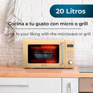 Microondas con grill Cecotec ProClean 5110 Retro 700W 20L diseño vintage