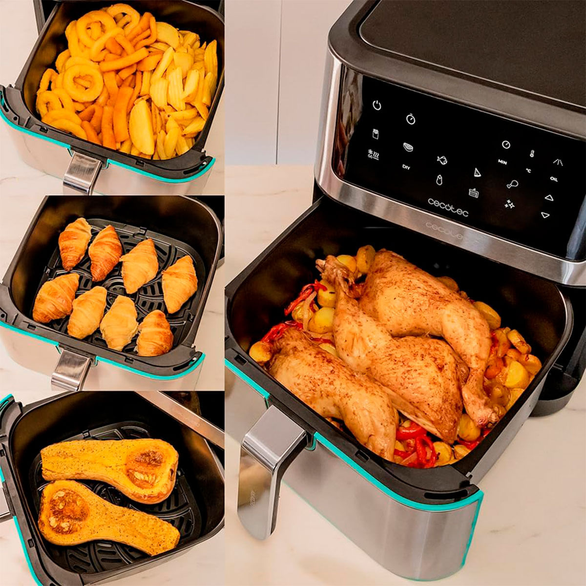 Freidora de aire Cecotec Cecofry Supreme 8000 1800W 8L 10 modos inox 5