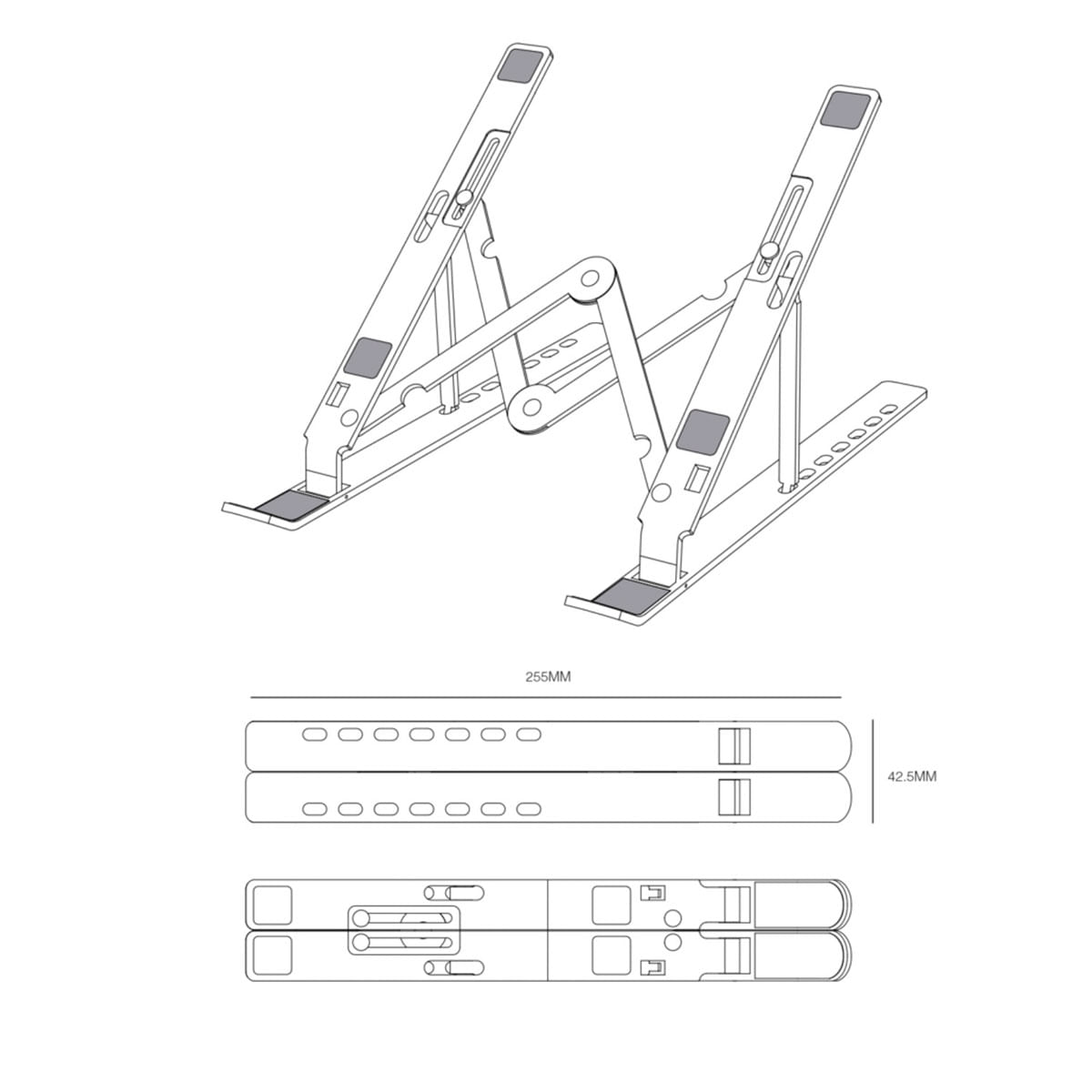 Soporte para portátil y Tablet Aisens LPS3M-177/9 10-15'' plegable con funda plata 5