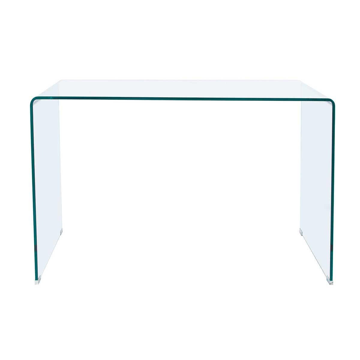 Escritorio Note cristal templado transparente 74x120x70 cm frontal