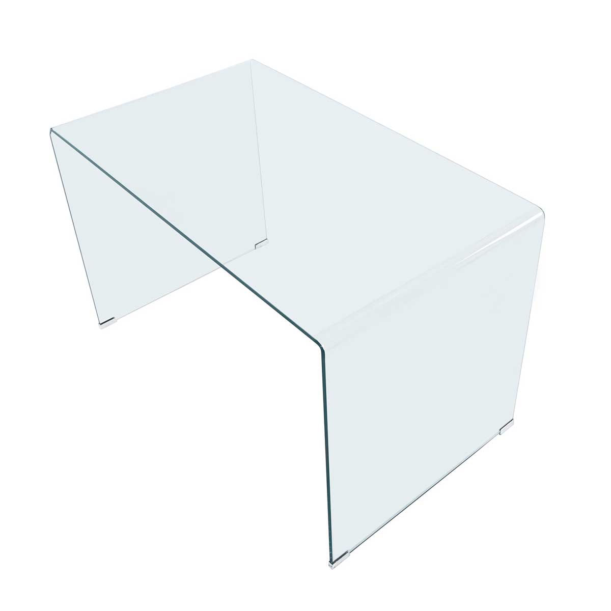 Escritorio Note cristal templado transparente 74x120x70 cm vista cenital