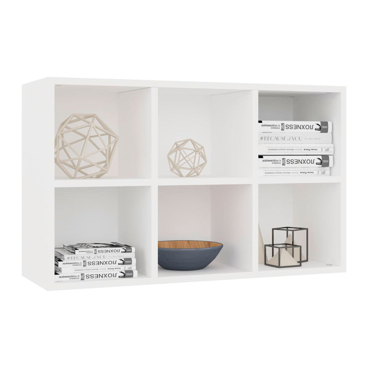 Estantería modular 6 huecos convertible en aparador blanco 97,8x66x30 cm fondo blanco