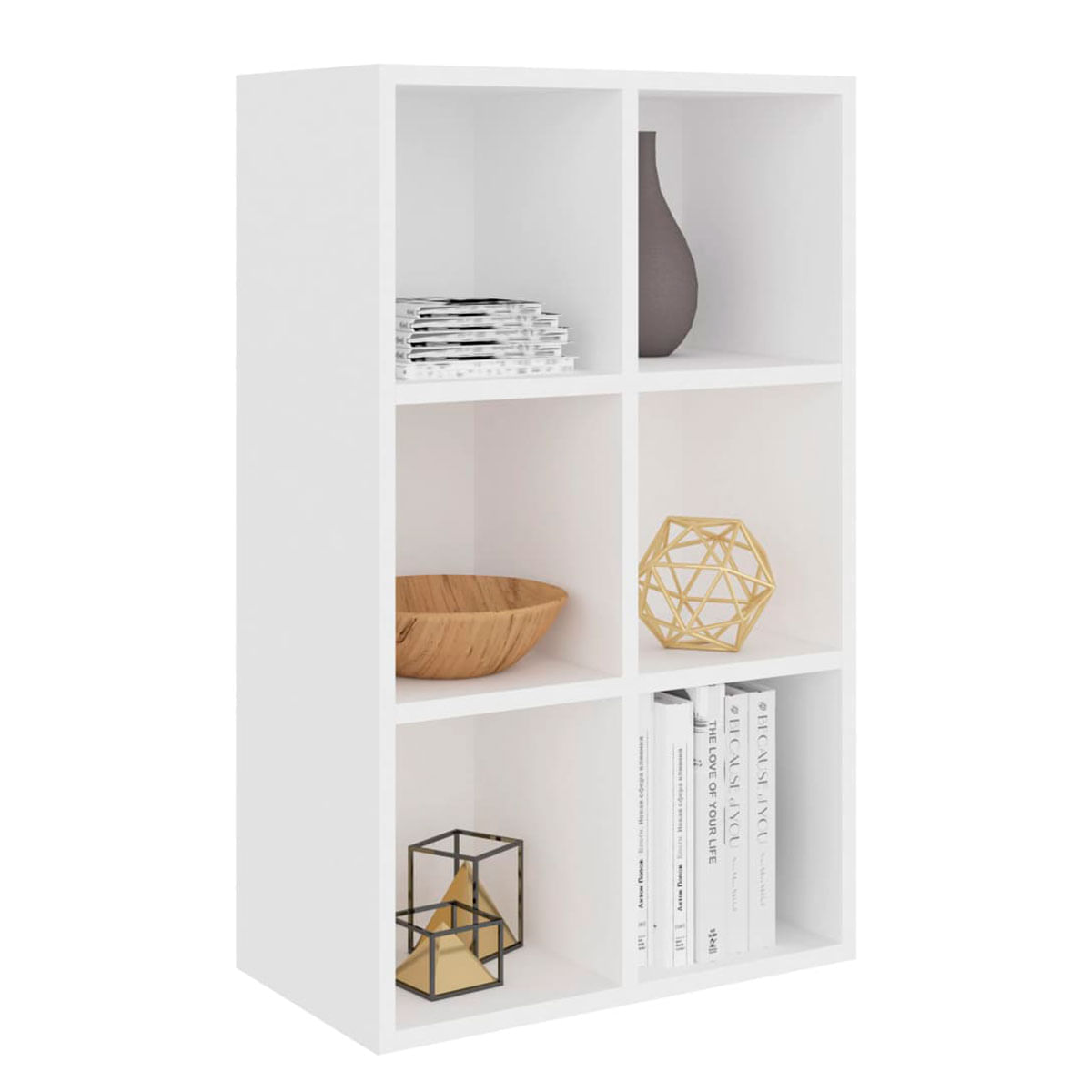 Estantería modular 6 huecos convertible en aparador blanco 97,8x66x30 cm vertical