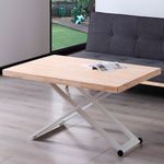 Mesa de centro Zoe elevable con tapa regular roble Nordish/blanco 49-76x120x80 cm 4