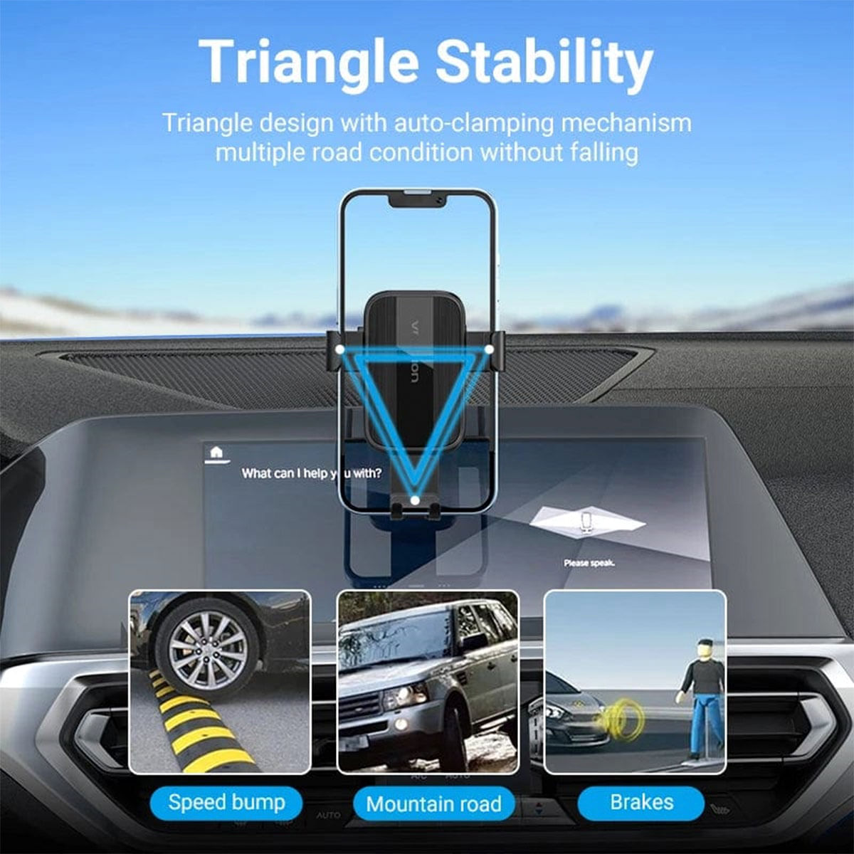 Soporte de Smartphone para coche Vention KCOB0 compatible hasta 7,2'' negro 2