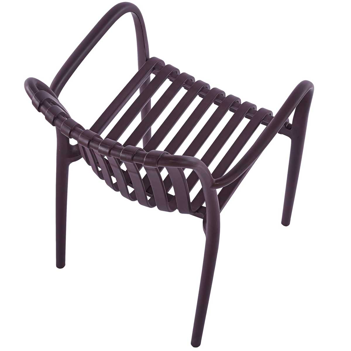 Pack de 4 sillas multiusos Ivone con reposabrazos uso interior y exterior marrón oscuro 4