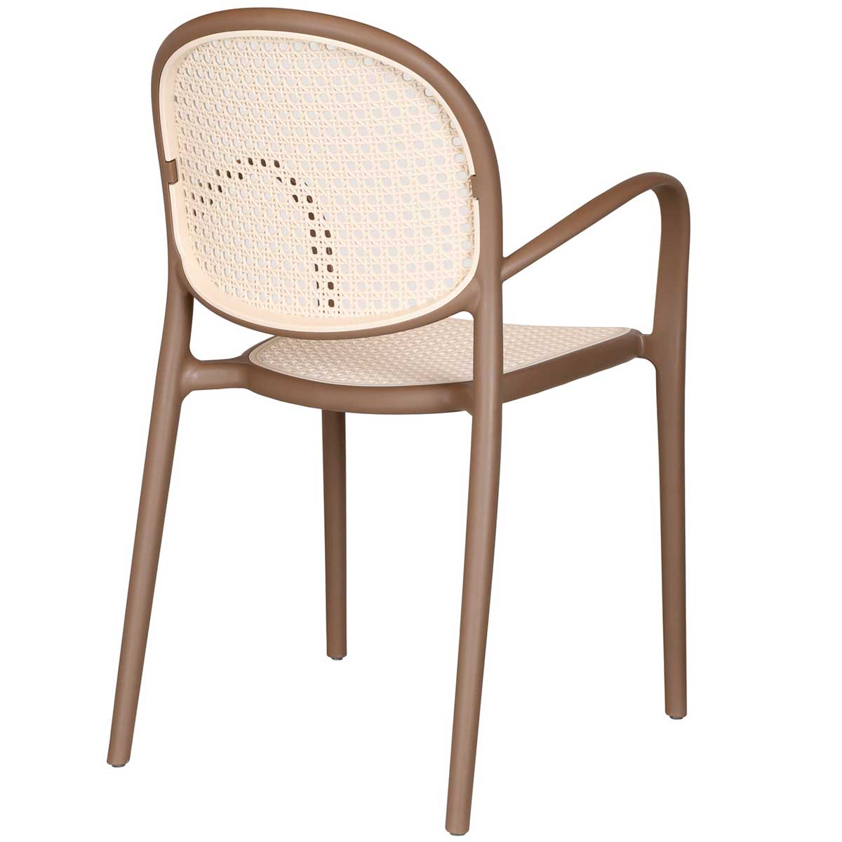 Pack de 4 sillas multiusos Masía diseño vintage con reposabrazos marrón 5