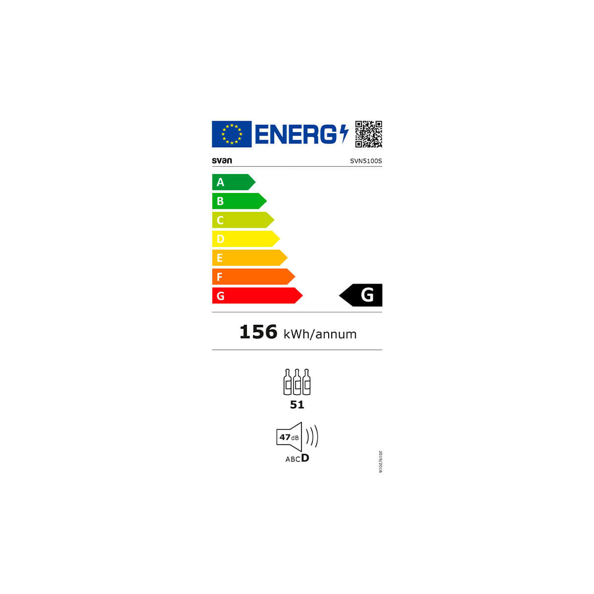 Vinoteca Svan SVN5100S cíclico 51 botellas display LED táctil G negro 85 cm 3