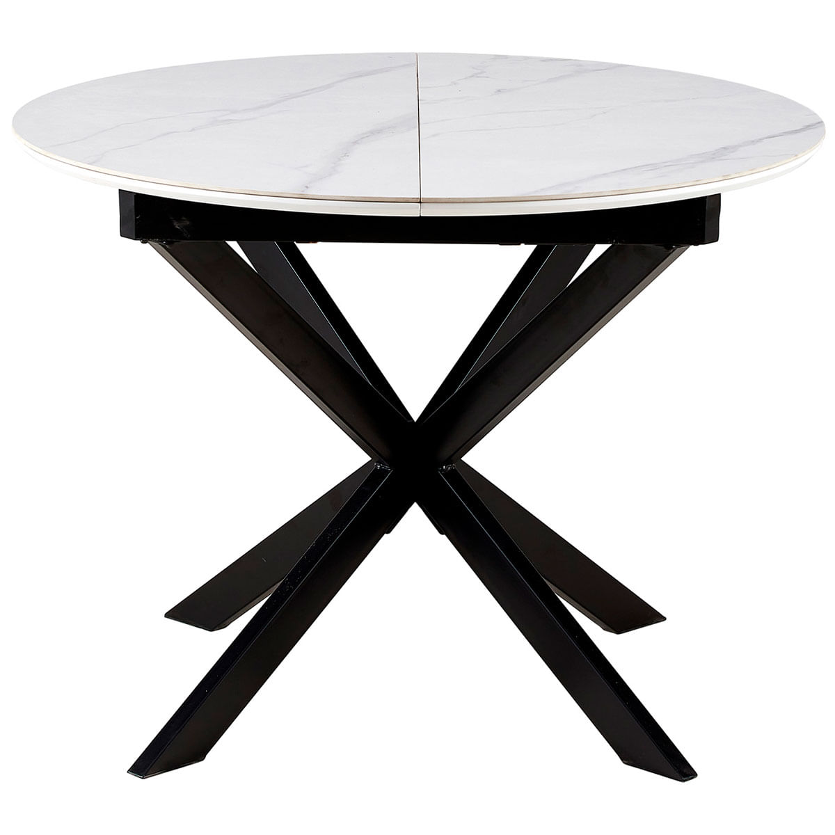 Mesa de comedor Ibiza extensible acabado cerámico blanco 75x100-140x100 cm 2