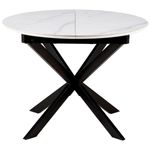 Mesa de comedor Ibiza extensible acabado cerámico blanco 75x100-140x100 cm 2