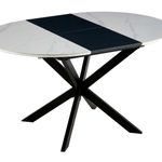 Mesa de comedor Ibiza extensible acabado cerámico blanco 75x100-140x100 cm 5