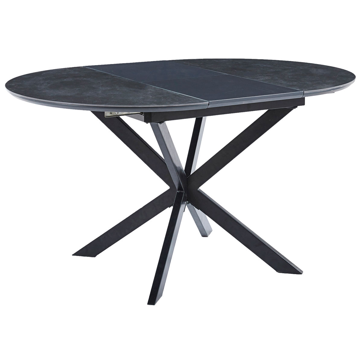 Mesa de comedor Ibiza extensible acabado cerámico negro 75x100-140x100 cm 4