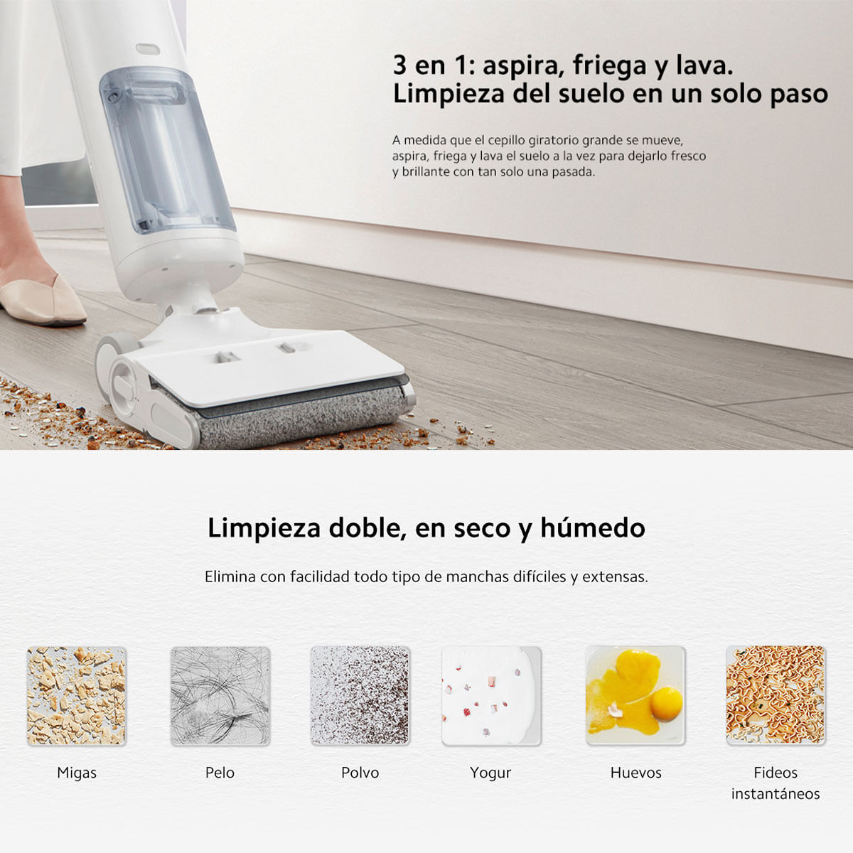 Aspirador vertical Xiaomi Truclean W10 Pro Wet Dry Vacuum 200W 3 en 1 blanco 5