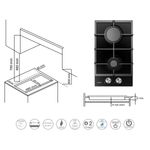 Encimera de gas Infiniton GAS-CR2B 4300W 2 fuegos negro 30 cm 3