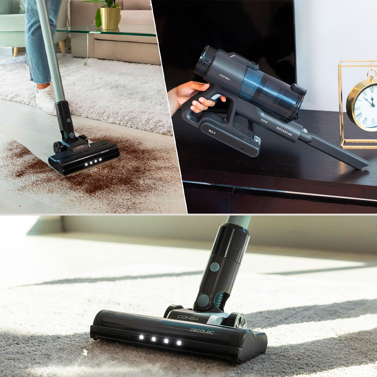 Aspirador vertical Cecotec Conga Rockstar 1500 Ray Jalisco 215W 12kPa negro 4
