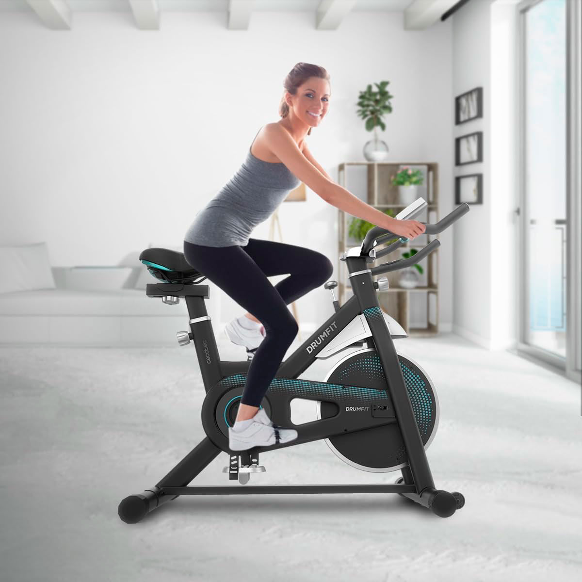Bicicleta estática Cecotec DrumFit Indoor 13000 Delfos pantalla LCD + accesorios negro 2