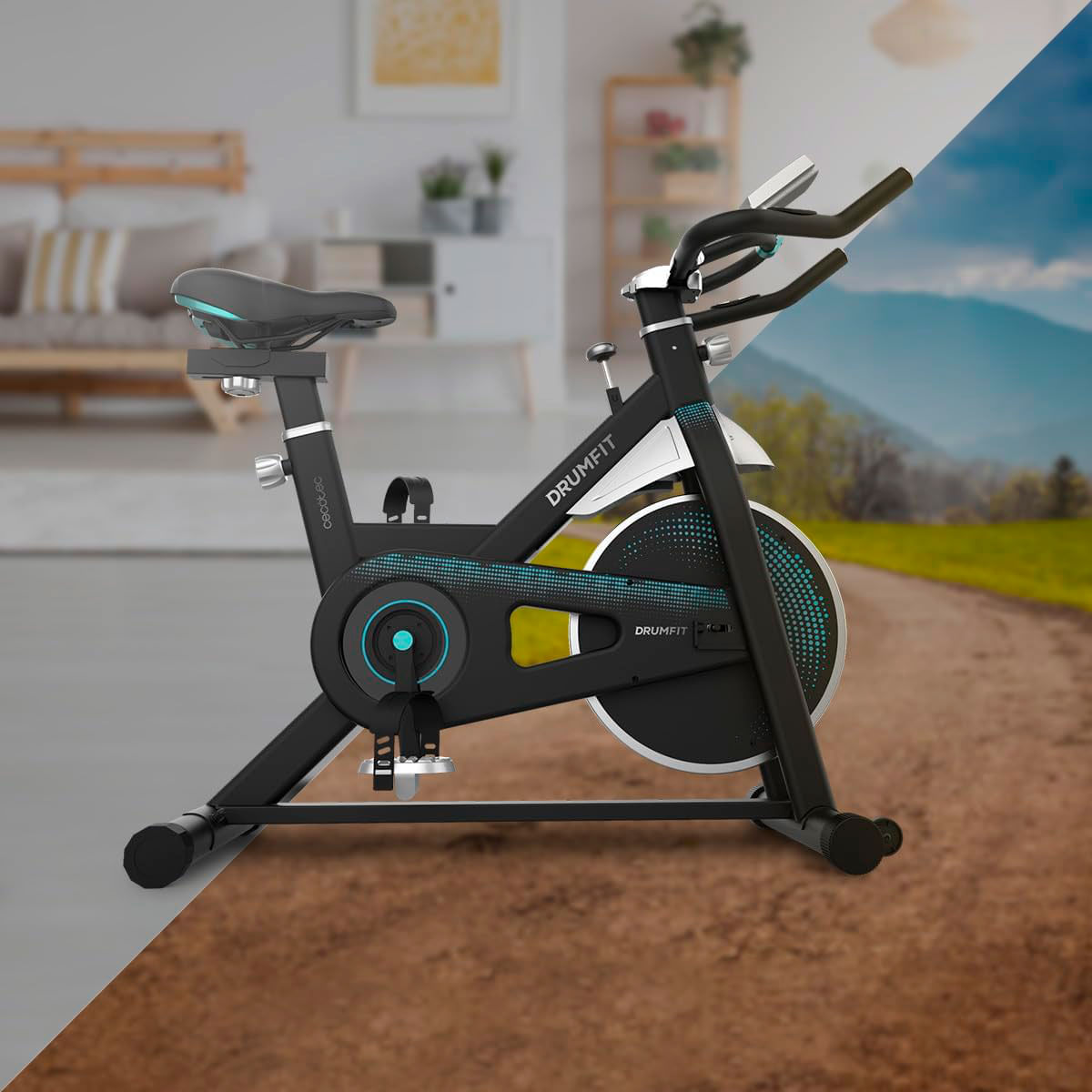 Bicicleta estática Cecotec DrumFit Indoor 13000 Delfos pantalla LCD + accesorios negro 6