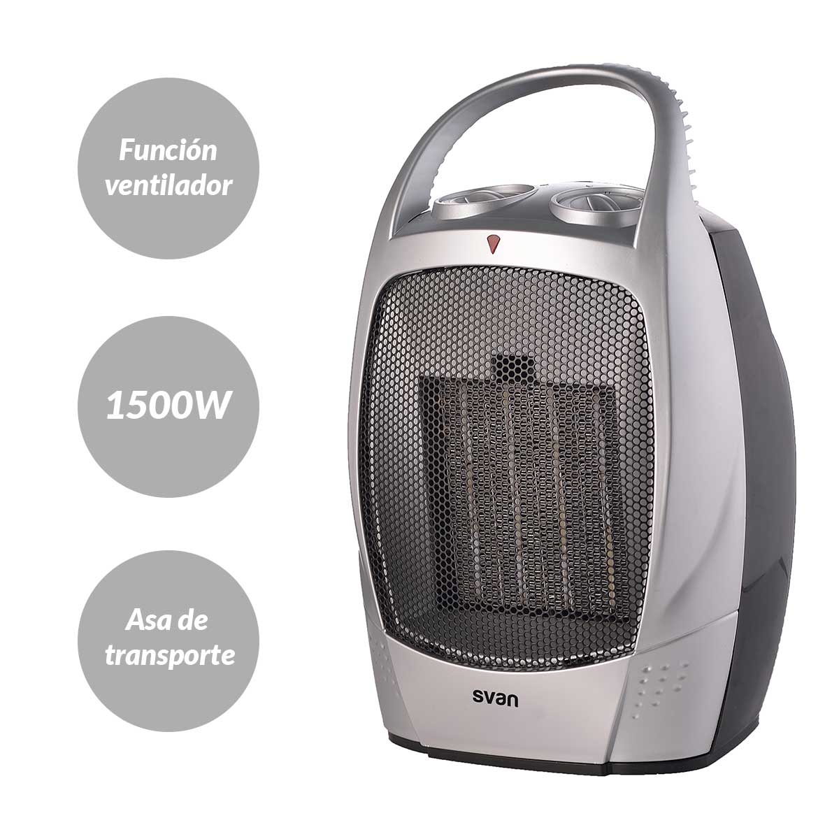 Calefactor ventilador Svan SCEC1500VG 1500W 2 niveles gris 3