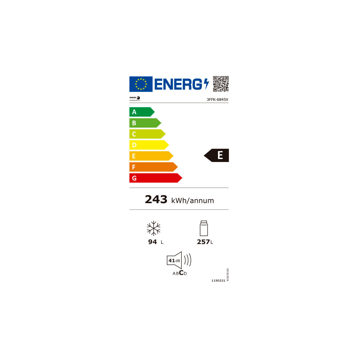 Frigorífico combi Fagor 3FFK-6845X Total No Frost 351L cajón VitControl E inox 200 cm 7