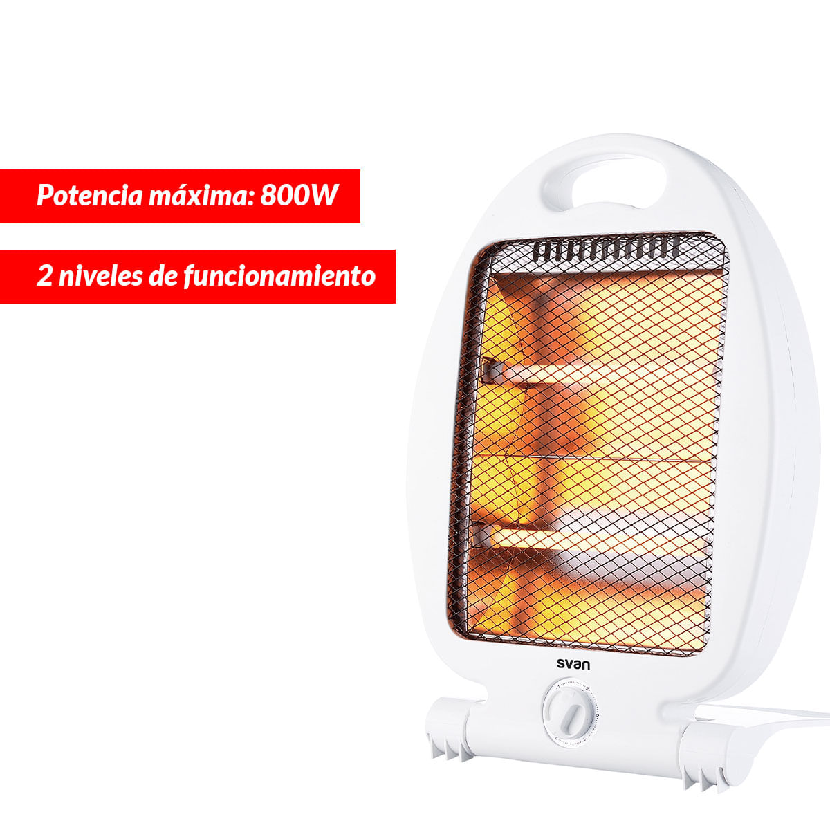 Estufa halógena Svan SVCA603EH 800W 2 niveles blanco 2