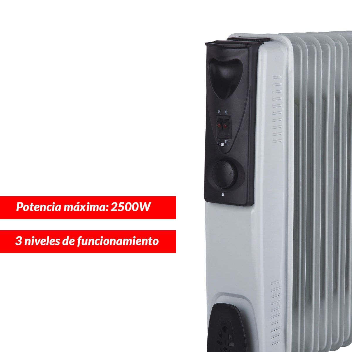 Radiador de aceite Svan SVCA11RA 2500W 3 niveles de potencia blanco 3