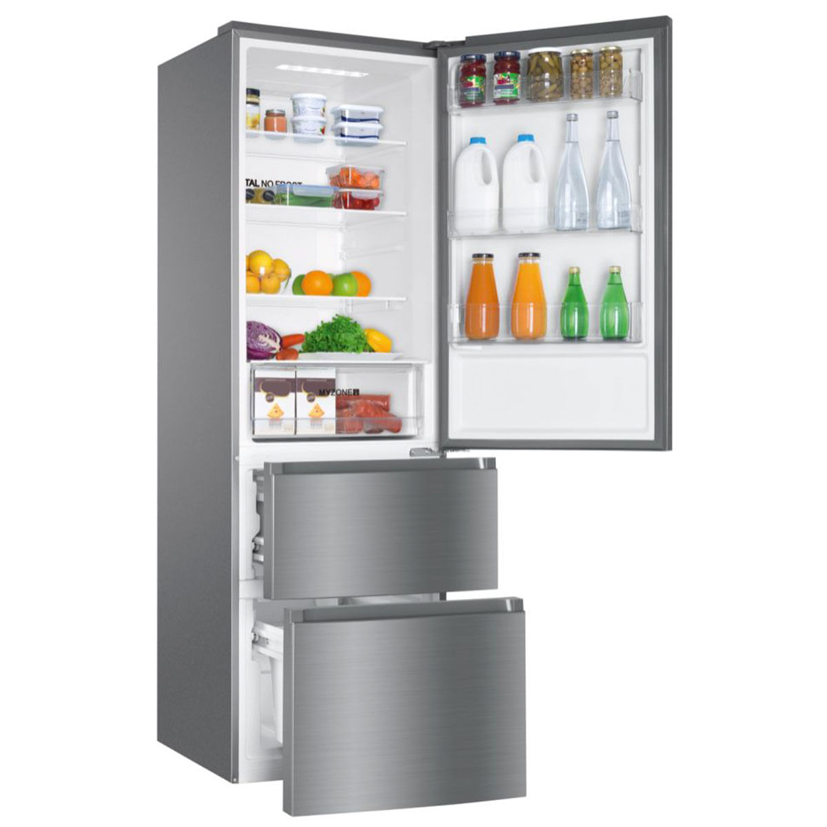 Frigorífico combi Haier HTR3619FNMN No Frost 348L 3 puertas F inox 190,5 cm 2