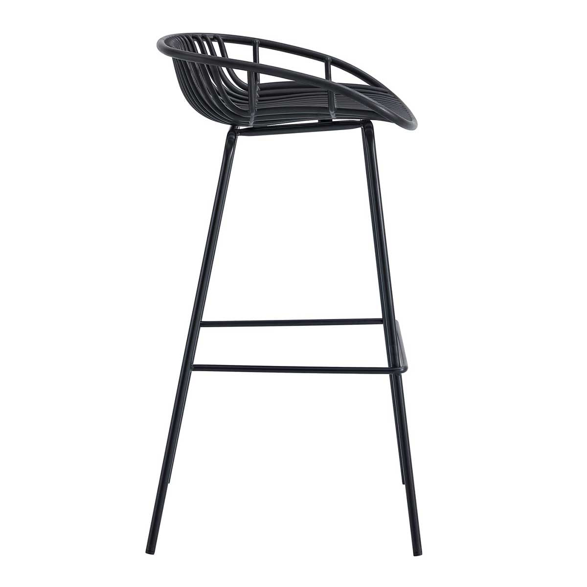 Pack de 4 taburetes altos Shell uso interior/exterior negro 4